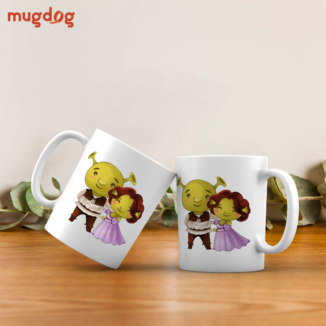 Shrek Couple Mugs | Fun and Quirky Mug Set for Shrek Lovers Mugdog- Buy Your Gifting Items