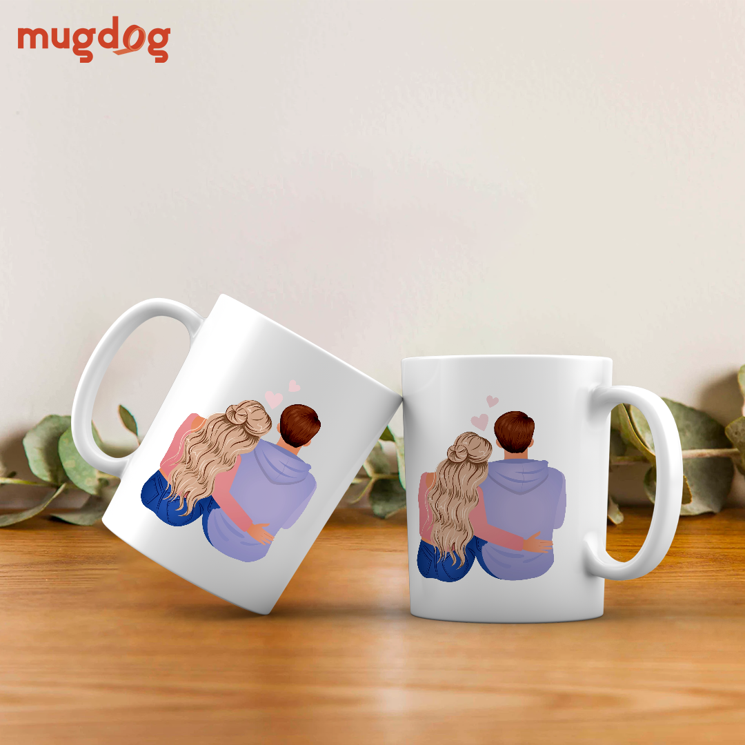 Custom Couple Mugs | Cute Couple Hug Mugs