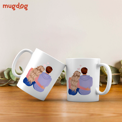 Custom Couple Mugs | Cute Couple Hug Mugs