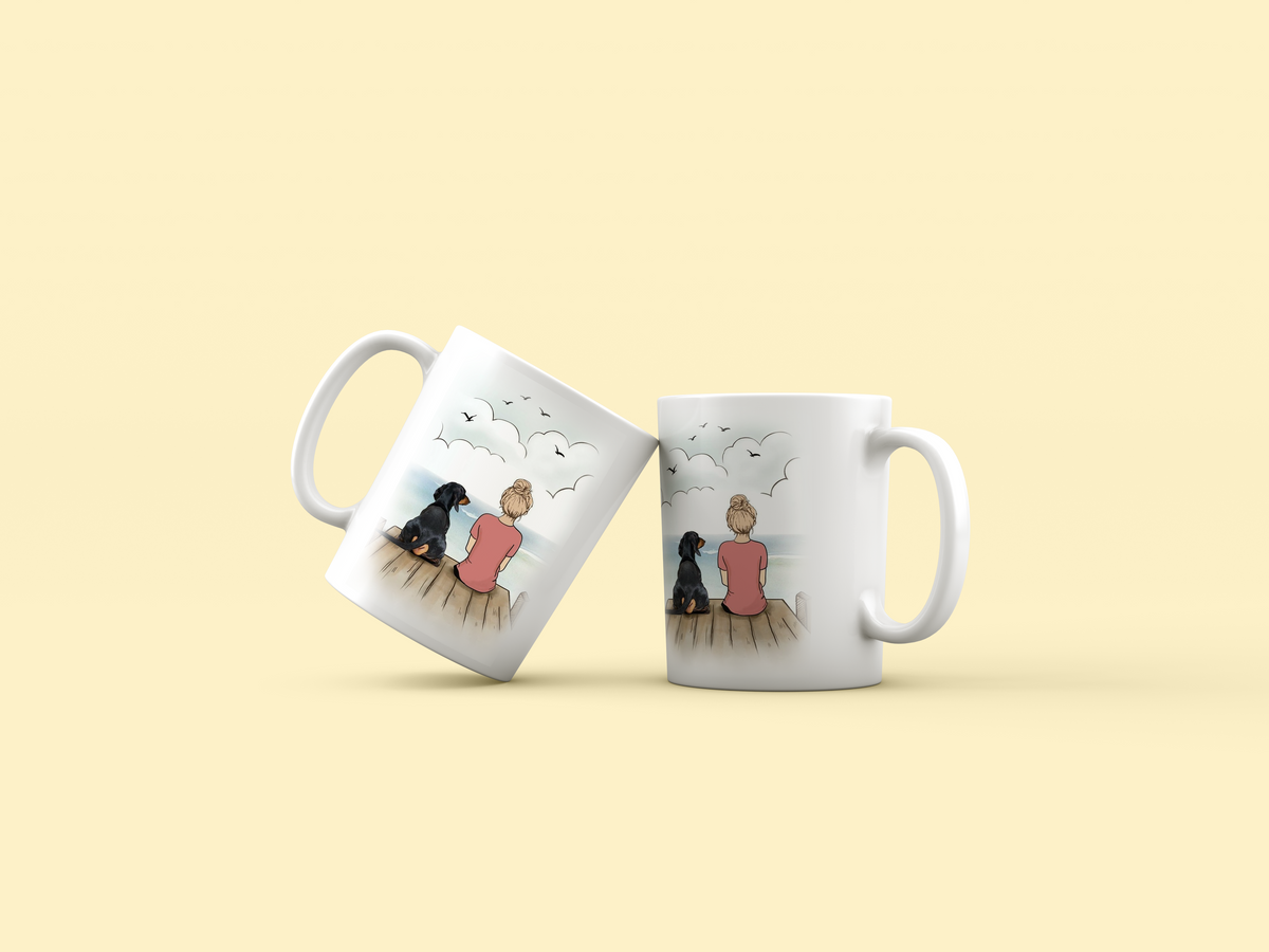 Dog Lover Mugs | Adorable Dog & Girl Print Mug