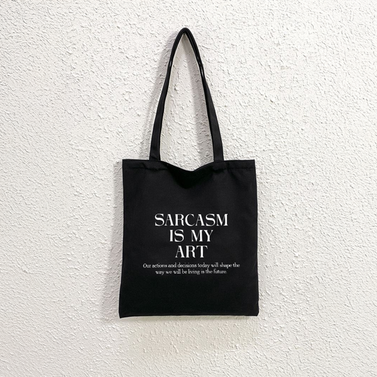 Mugdog Black Tote Bag for Sarcasm Lovers | Stylish and Durable Tote Bags for Women