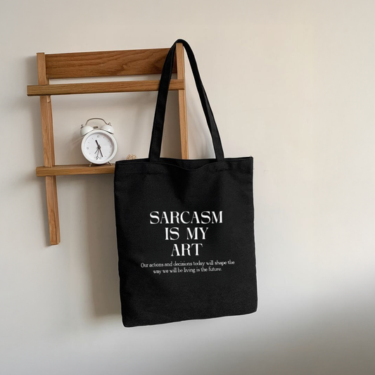 Mugdog Black Tote Bag for Sarcasm Lovers | Stylish and Durable Tote Bags for Women