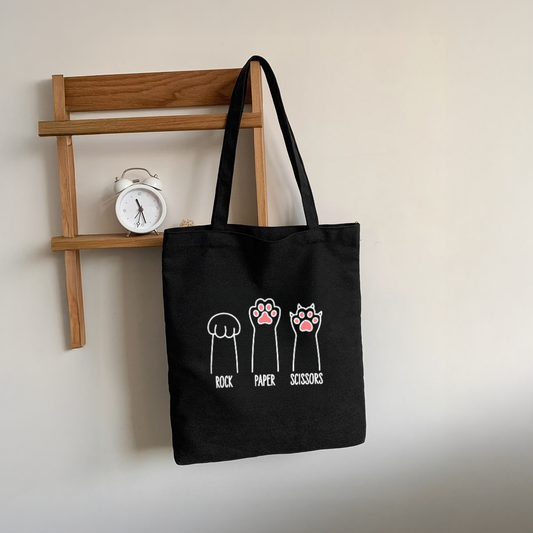 Mugdog Black Tote Bag for Women |cute tote bag combines style and functionality