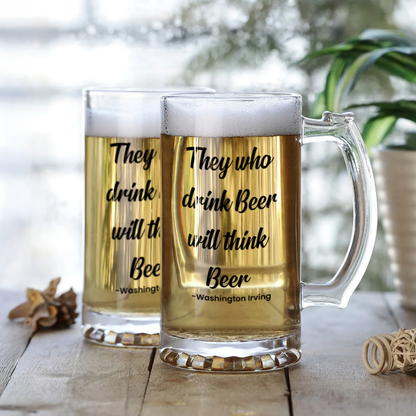 Custom Quote Beer Mugs | Personalized Glass Mugs with Fun Sayings