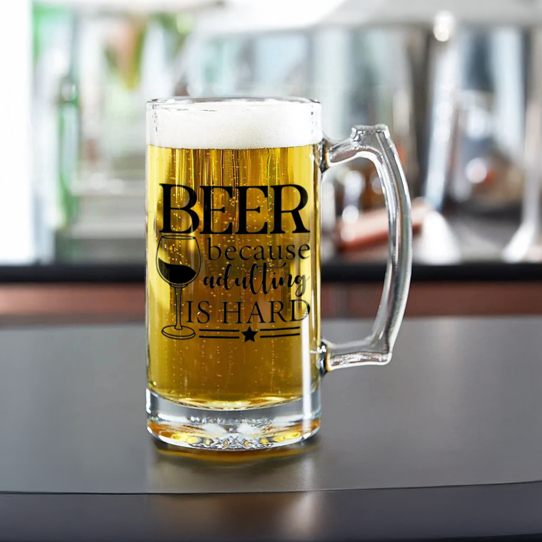 Motivational Quote Beer Mug | Funny Design Mug for Beer Lovers