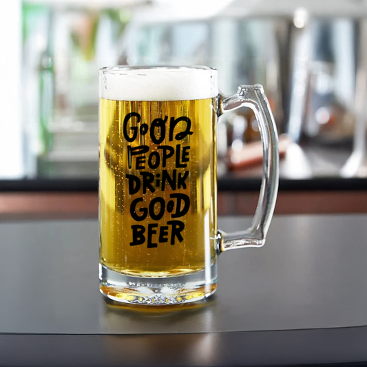 Classic Glass Beer Mug | Personalized Beer Mug