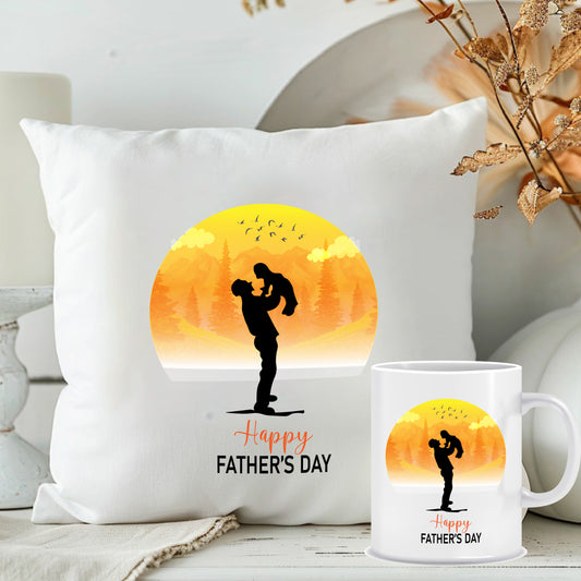 Happy Father's Day Cushion Mug Combo | Best Gift for Dad | MugDog