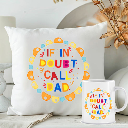 Colorful Cushion Mug Combo Set for Dad | Best Fathers Day Gift | MugDog