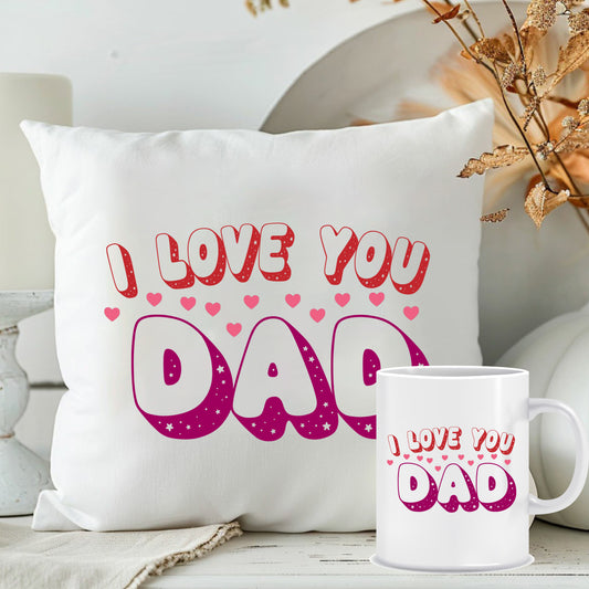 I Love You Dad Cushion with Mug Combo| Fathers Day Gift Ideas | MugDog