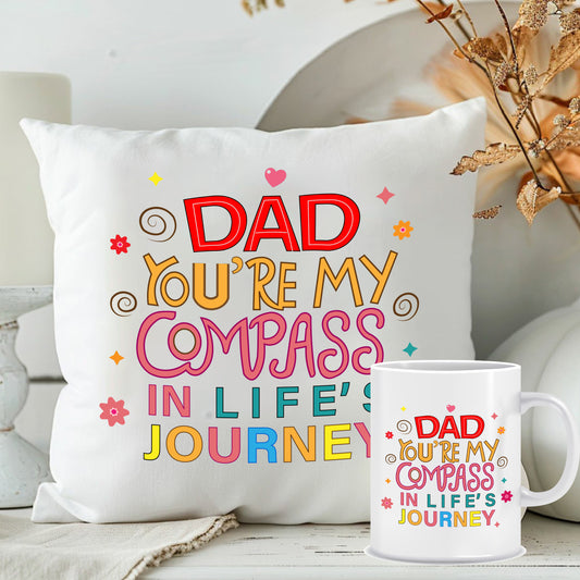 Printed Father's Day Cushion Mug Combo | Combo Sets | MugDog