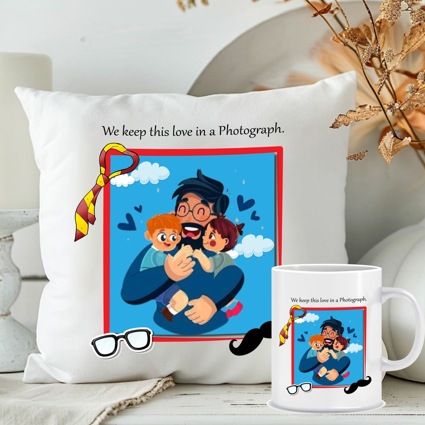 Father's Day Cushion Mug Combo| Father's Day Gift Online | MugDog