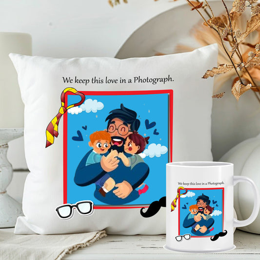 Father's Day Cushion Mug Combo| Father's Day Gift Online | MugDog