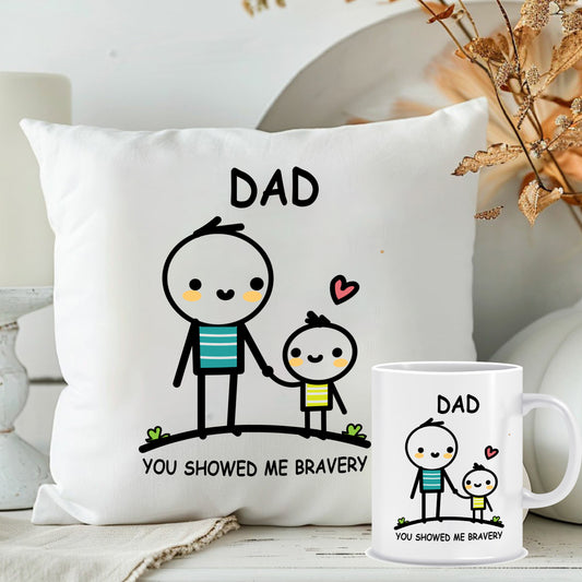 Cushion Mug Combo for Dad | Custom Father's Day Presents | MugDog