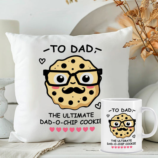 Cookie Printed Cushion with Mug for Dad | Combo Gift for Father's Day | MugDog