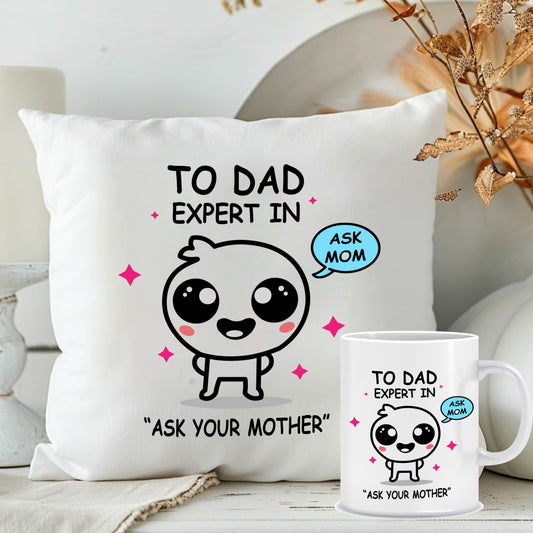 Cute Cushion with Mug for Father's Day 2025 | Father's Day Gift Combo | MugDog