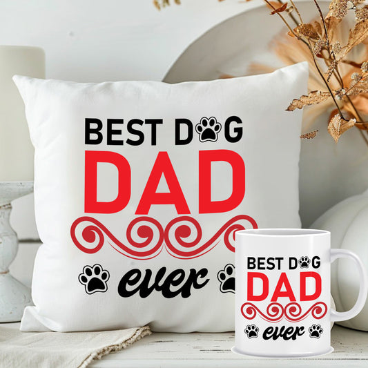 Best Dad Cushion Mug Combo for Dog Lovers | Personalised Combo Set for Dad | MugDog