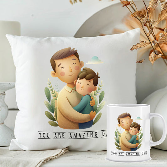 Memory Cushion Mug Combo for Father's Day 2025 | Sentimental Gift for Dad | MugDog