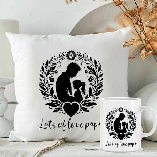 Cushion & Mug Combo with Heartfelt Messages | Father's Day 2025 Gift | MugDog