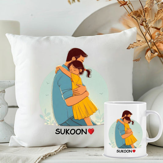 Best Selling Father's Day Cushion & Mug Combo | Creative Father's Day Mug | MugDog