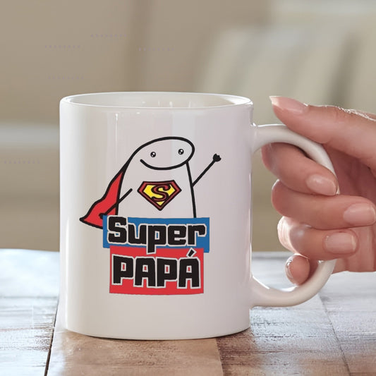 Super Papa Printed Cushion with Mug | Combo Gift for Father's Day 2025 | MugDog
