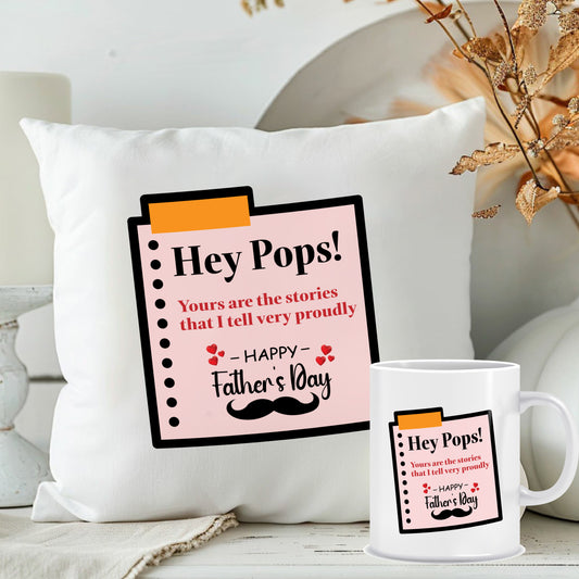 Printed Father's Day Cushion Mug Combo | Combo Sets | MugDog