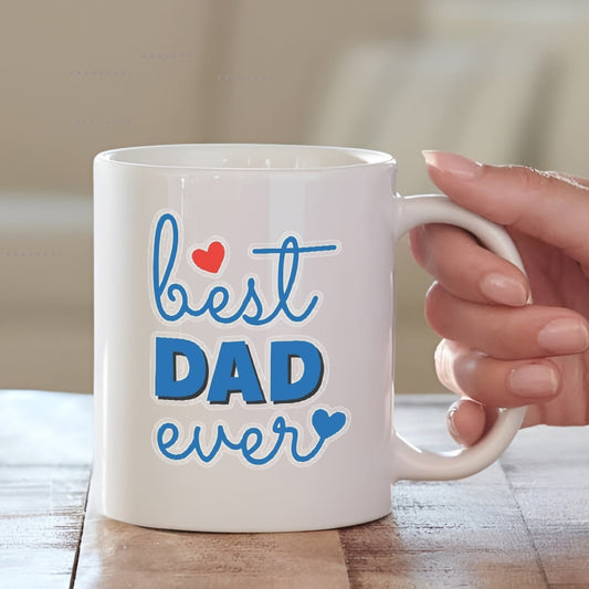 Celebrate Fatherhood with Best DAD Ever Cushion & Mug | Best Combo Gift for Father | MugDog