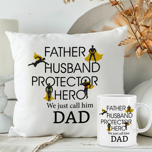 Personalised Message Cushion with Mug | Father's Day Gift Combo | MugDog
