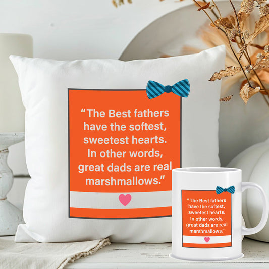 Quoted Cushion & Mug Combo For Dad | Personalised Gifts for Father | MugDog