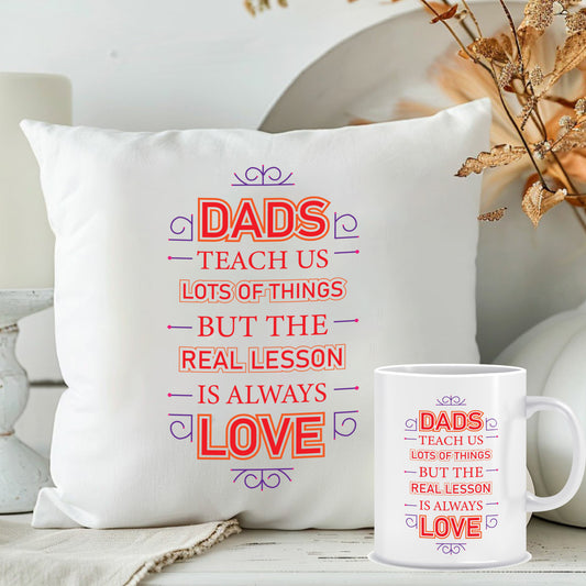 Personalised Message Mug & Cushion Combo| Best Gift for Father | MugDog
