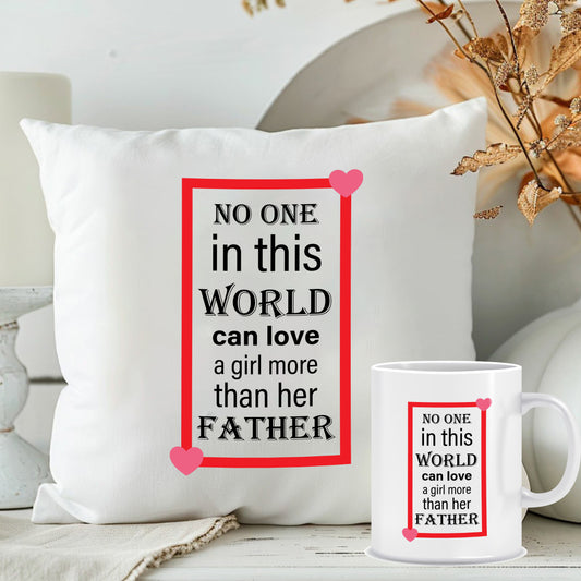 Father's Day Personalised Cushion Mug Combo from Daughter | Best Fathers Day Gifts | MugDog