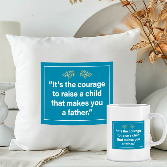 Inspirational Quoted Cushion & Mug Combo | Father's Day 2025 Gift | MugDog