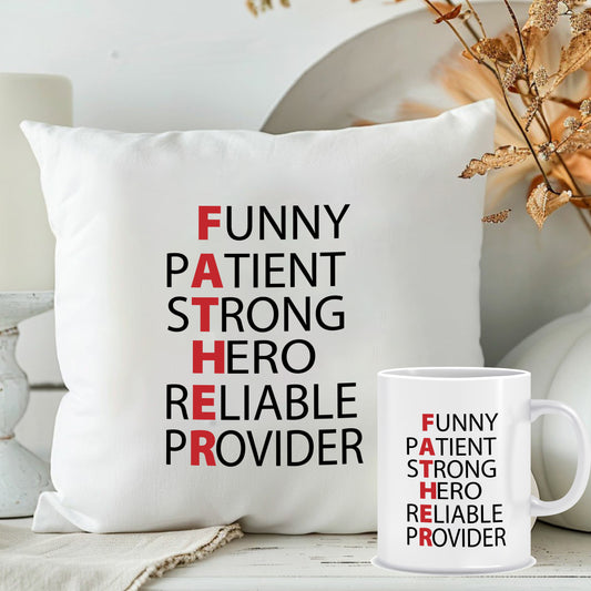 Quoted Cushion & Mug Combo Set for Dad | Best Gift for Father | MugDog