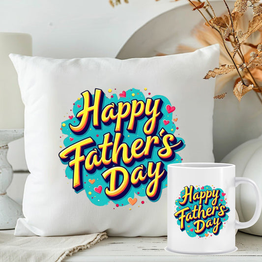Happy Father's Day Cushion & Coffee Mug Combo | Sentimental Gift for Dad | MugDog