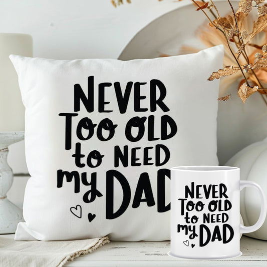 Unique Cushion & Coffee Mug Combo for Dad | Quoted Cushion with Mug for Dad | MugDog