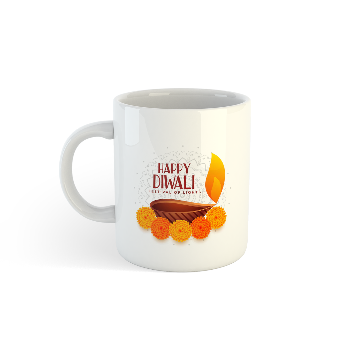 Diwali Mug | Happy Diwali Festival of Lights Ceramic Mug | Perfect Diwali Gift