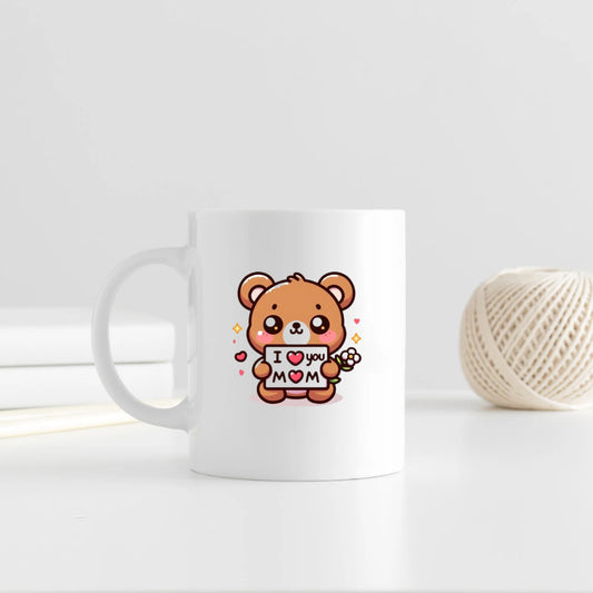 Cute Cartoon Design I Love You Mom Ceramic Coffee Mug for Mother | Mother's Day Gift
