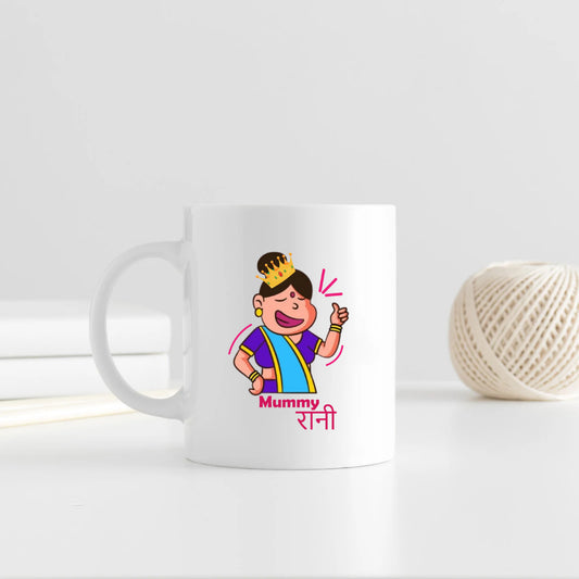Mummy Rani Cute Cartoon Illustration Ceramic Coffee Mug for Mother | Mother's Day Gift
