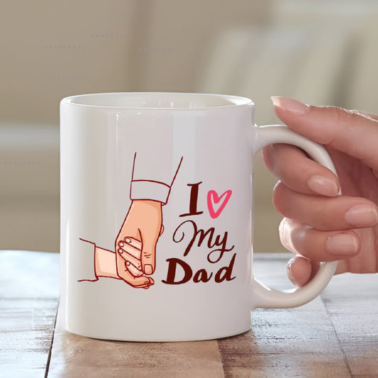 I Love My Dad Ceramic Coffee Mug | Gift for Father's Day 2025 | MugDog