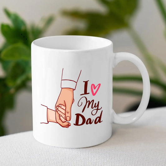 I Love My Dad Ceramic Coffee Mug | Gift for Father's Day 2025 | MugDog