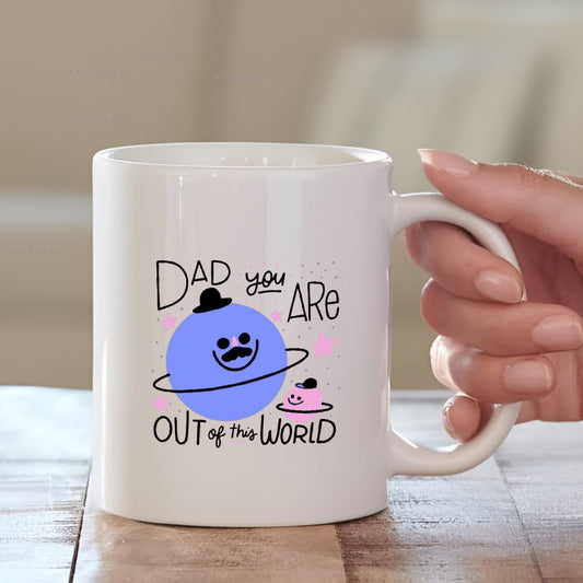 Printed White Ceramic Mug for Dad | Father's Day Gift | MugDog