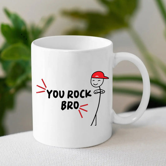 You Rock Bro Mug | High-Quality Printed Mug for Brother| MugDog