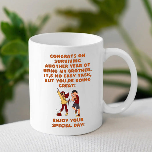 Brother Mug with Custom Quote – Personalized Gift for Brother