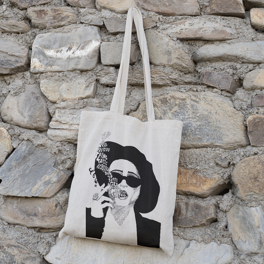 Bold Art Canvas Tote Bag | Trendy Statement Tote Bag