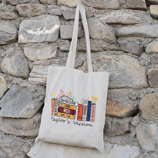 Books & Flowers Illustration Tote Bag | Literary & Floral Design