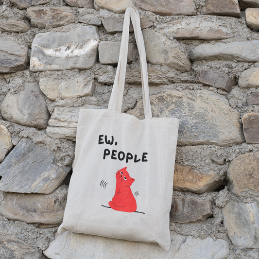 Cute Cat Illustration Tote Bag | Adorable & Fun Canvas Bag