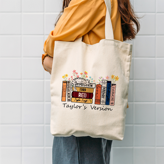 Books & Flowers Illustration Tote Bag | Literary & Floral Design