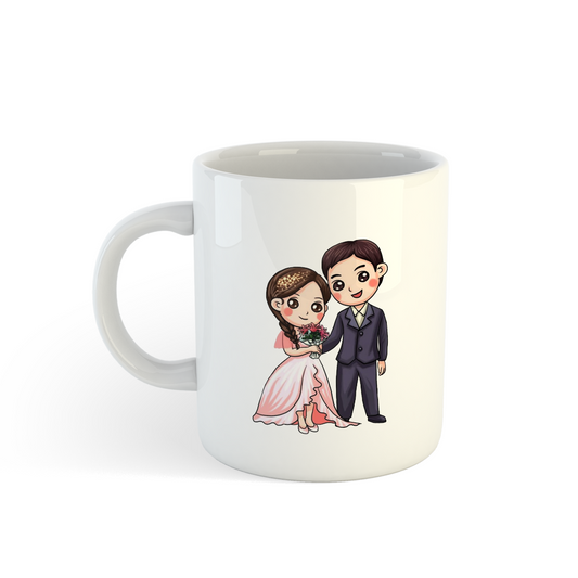 Cartoon Wedding Couple Mug | Perfect Gift for Newlyweds