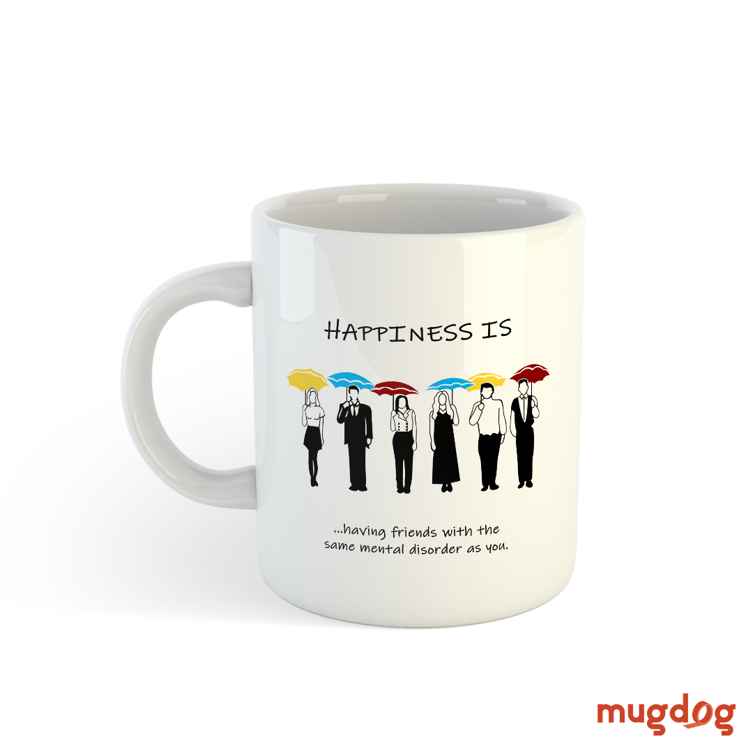 Happiness Is Friends" Printed Mugs | Ideal Gifts for Best Friends