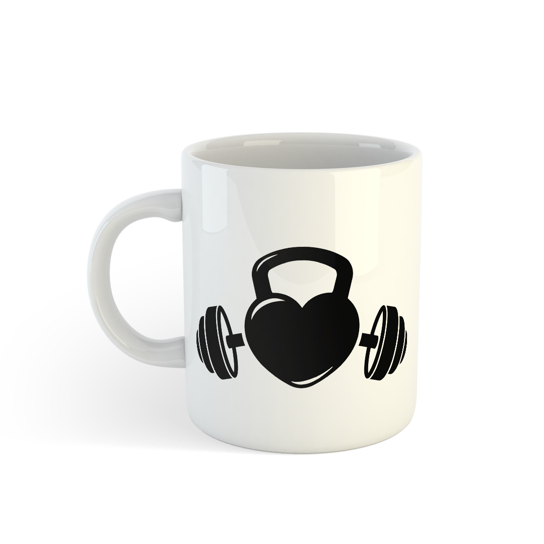 Dumbbell Heart Mug | Fitness Love Coffee Mug