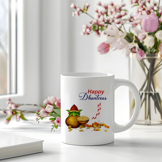 Happy Dhanteras Mug | Ceramic Coffee Mug | Perfect Festival Gifts